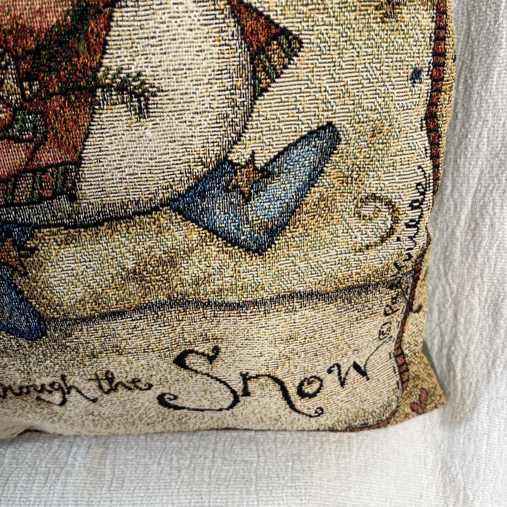 Pat Yuille Christmas 2 Pillows Tapestry Needlepoint Granny Cottage Core Vintage